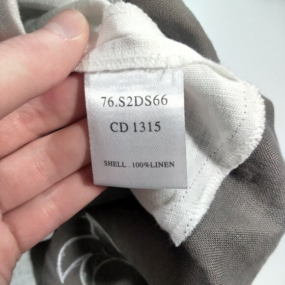 Chesca Floral Linen Lagenlook Modest Embroidered Artsy Gray White Maxi D… - Picture 6 of 7